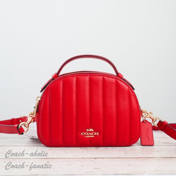 Coach Handbags - NWT Coach C7259 Serena Leather Satchel With Linear Quilting in Electric Red